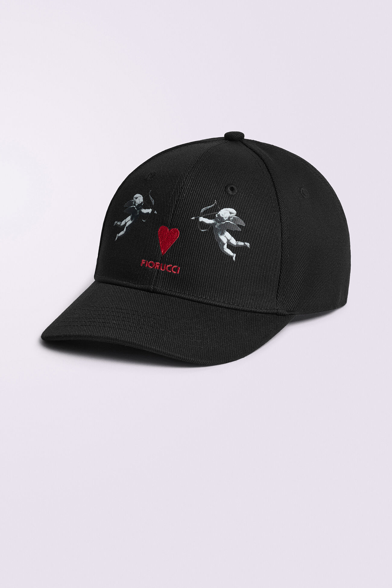 Double Cupid Logo Cap Black